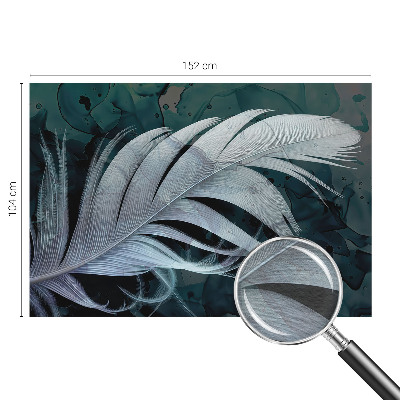 Wall mural for living room with an ethereal feather design