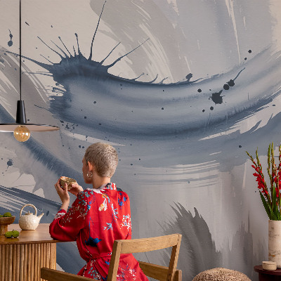 Bedroom wall mural wallpaper with artistic brushstroke design