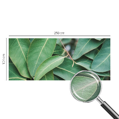 Wallpaper mural for living room with a green leaves design