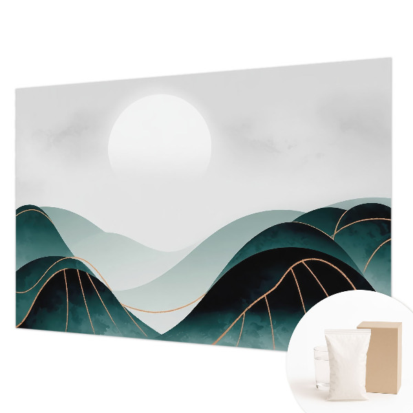 Modern wall mural for living room with the “Apparent Peace” design
