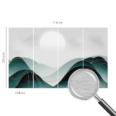 Modern wall mural for living room with the “Apparent Peace” design