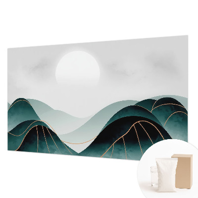 Modern wall mural for living room with the “Apparent Peace” design
