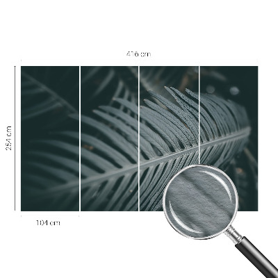 Large wall mural wallpaper with a green leaf design