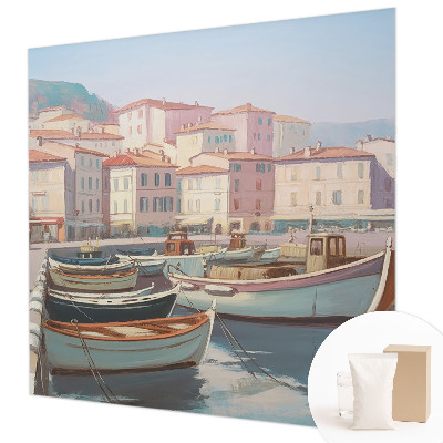 Premium wall mural for bedroom featuring a seaside haven design