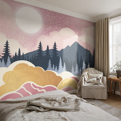 Decorative wall mural for living room Pink Sunset