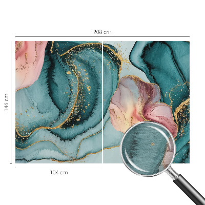Decorative wall mural for living room featuring artistic wave patterns