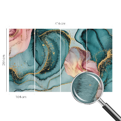 Decorative wall mural for living room featuring artistic wave patterns