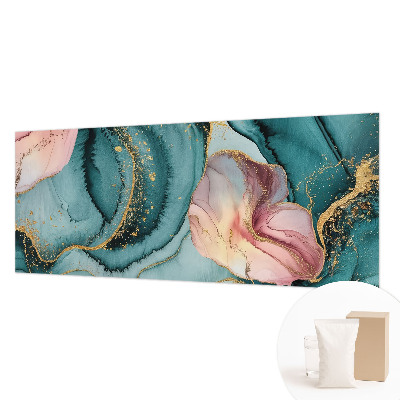 Decorative wall mural for living room featuring artistic wave patterns
