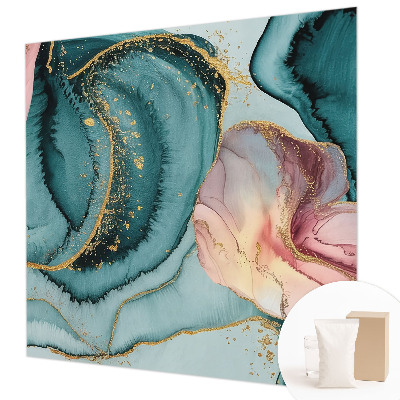 Decorative wall mural for living room featuring artistic wave patterns
