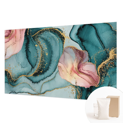 Decorative wall mural for living room featuring artistic wave patterns