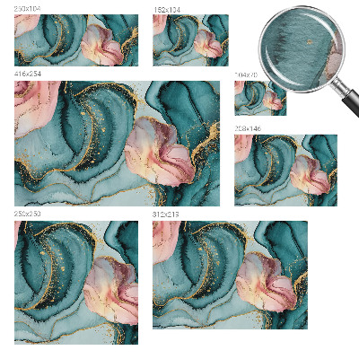 Decorative wall mural for living room featuring artistic wave patterns