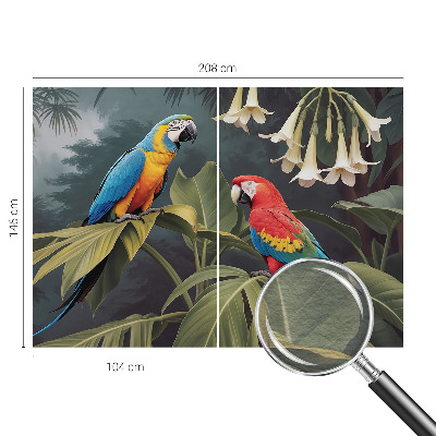 Non-woven wall mural Colorful parrots