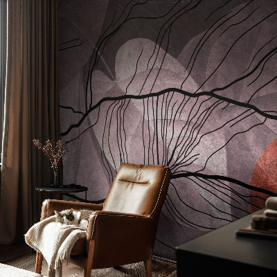 Non-woven photo wallpaper with an energetic abstract design
