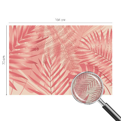 Wall mural for living room with a tropical leaves design
