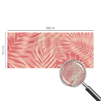 Wall mural for living room with a tropical leaves design
