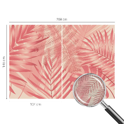 Wall mural for living room with a tropical leaves design