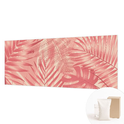 Wall mural for living room with a tropical leaves design
