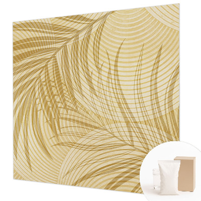 Bedroom wall mural wallpaper with a tropical elegant design