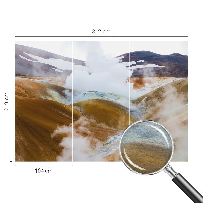 Wall mural for bedroom with a volcanic hills design