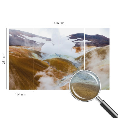 Wall mural for bedroom with a volcanic hills design