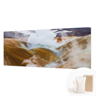 Wall mural for bedroom with a volcanic hills design