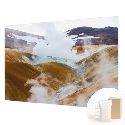 Wall mural for bedroom with a volcanic hills design
