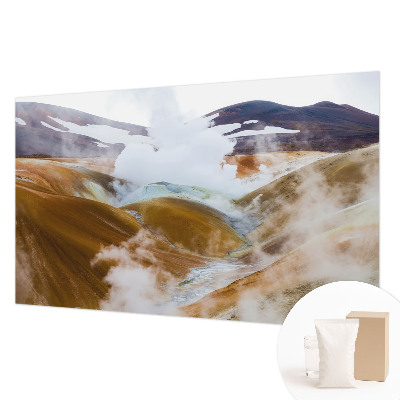Wall mural for bedroom with a volcanic hills design