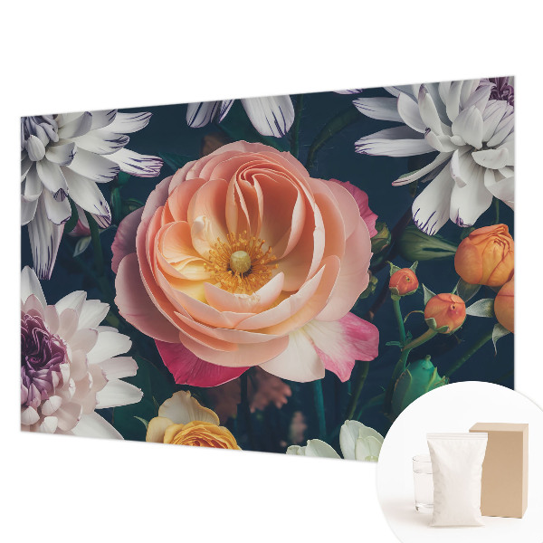 Large wall mural with a floral harmony design