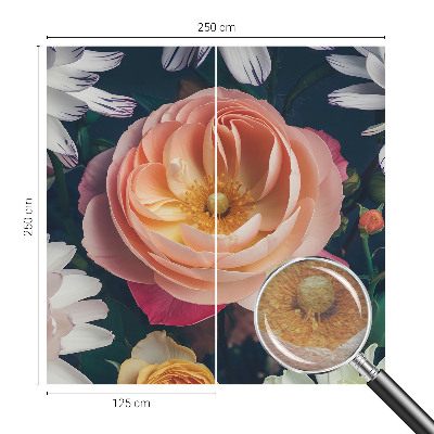 Large wall mural Floral harmony