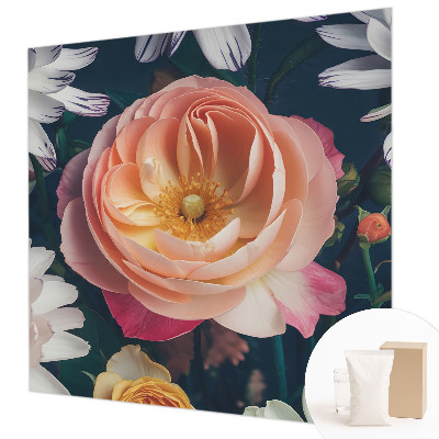 Large wall mural with a floral harmony design