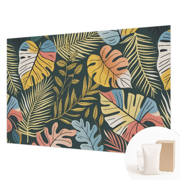 Modern wall mural with a tropical energy design