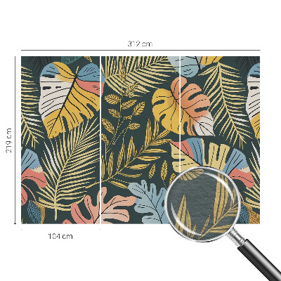 Modern wall mural with a tropical energy design