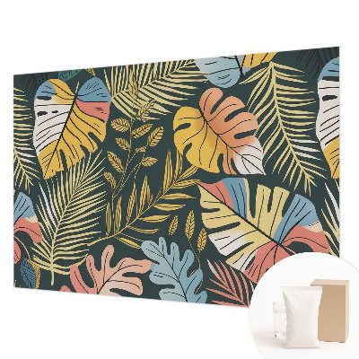 Modern wall mural with a tropical energy design