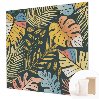 Modern wall mural with a tropical energy design