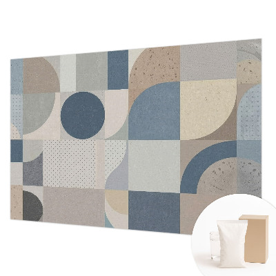Custom size wall mural with a geometric mosaic design
