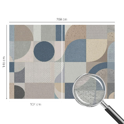 Custom size wall mural with a geometric mosaic design