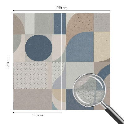 Custom size wall mural with a geometric mosaic design