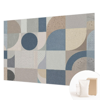 Custom size wall mural with a geometric mosaic design