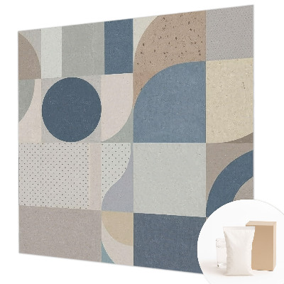 Custom size wall mural with a geometric mosaic design