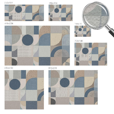 Custom size wall mural with a geometric mosaic design