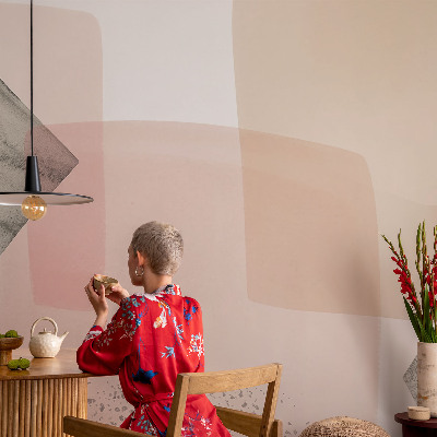 Modern wall mural for living room featuring delicate figurative artwork