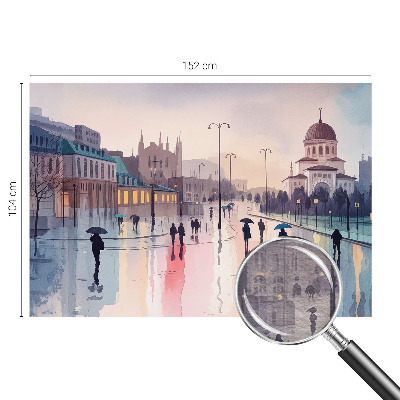 High quality photo wallpaper with a rainy walk photographic motif