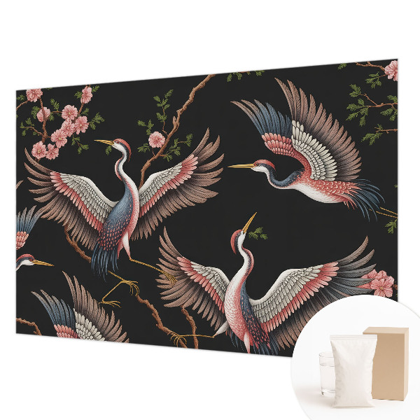 Premium photo wallpaper with a floral pattern