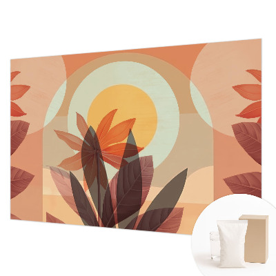 Non-woven photo wallpaper with a floral abstraction design