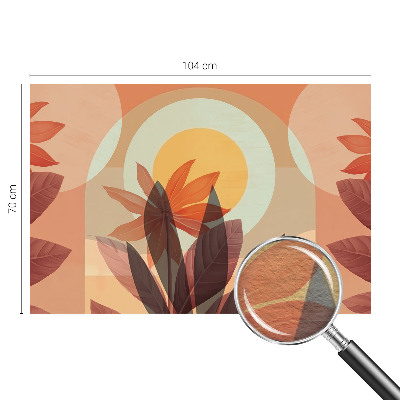 Non-woven photo wallpaper with a floral abstraction design