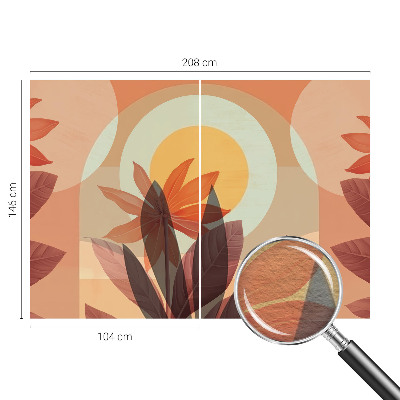 Non-woven photo wallpaper with a floral abstraction design