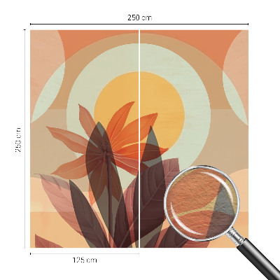 Non-woven photo wallpaper with a floral abstraction design