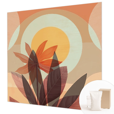 Non-woven photo wallpaper with a floral abstraction design