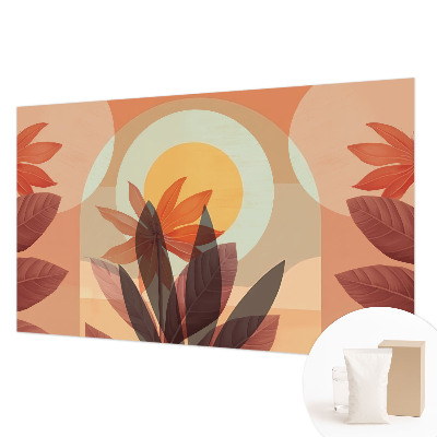 Non-woven photo wallpaper with a floral abstraction design