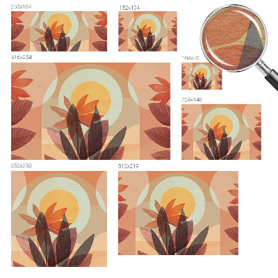 Non-woven photo wallpaper with a floral abstraction design